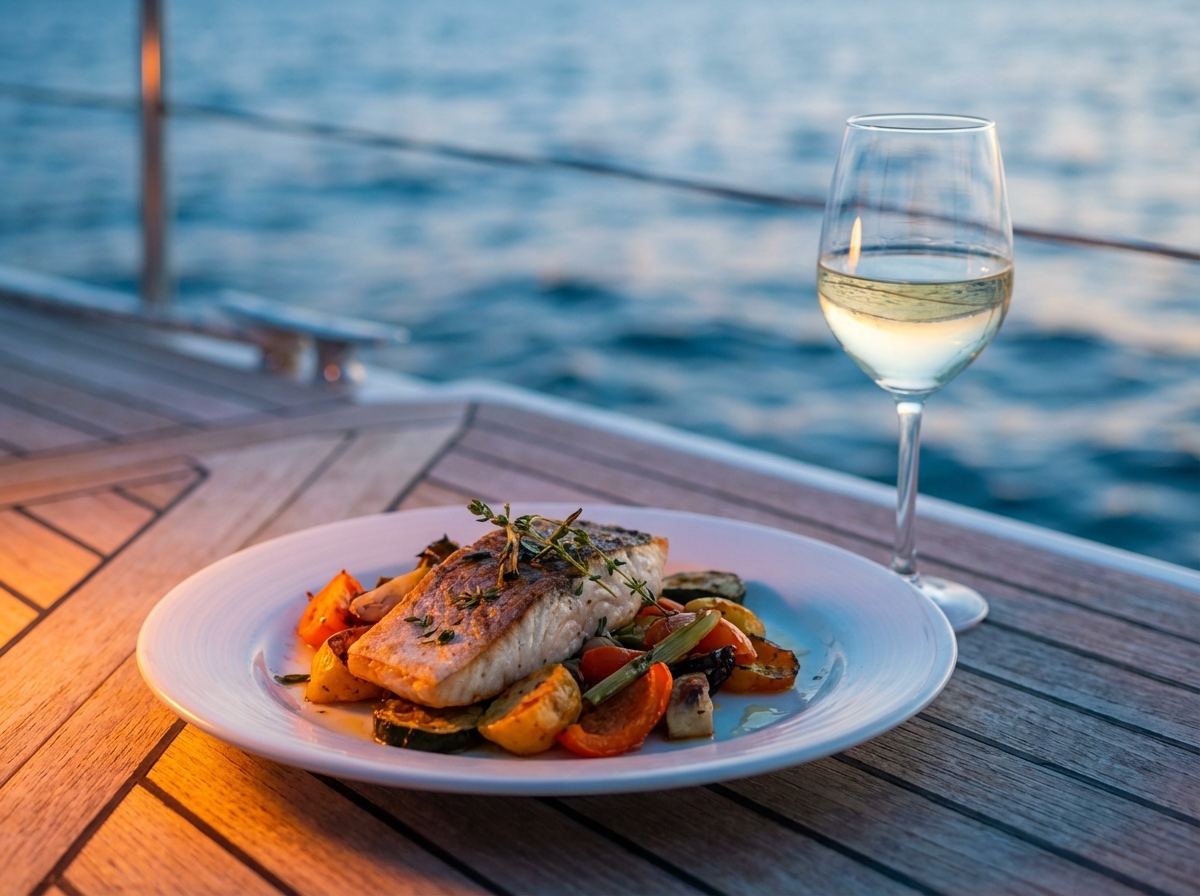 Barra libre de bebidas servida en un catamarán durante una fiesta en barco