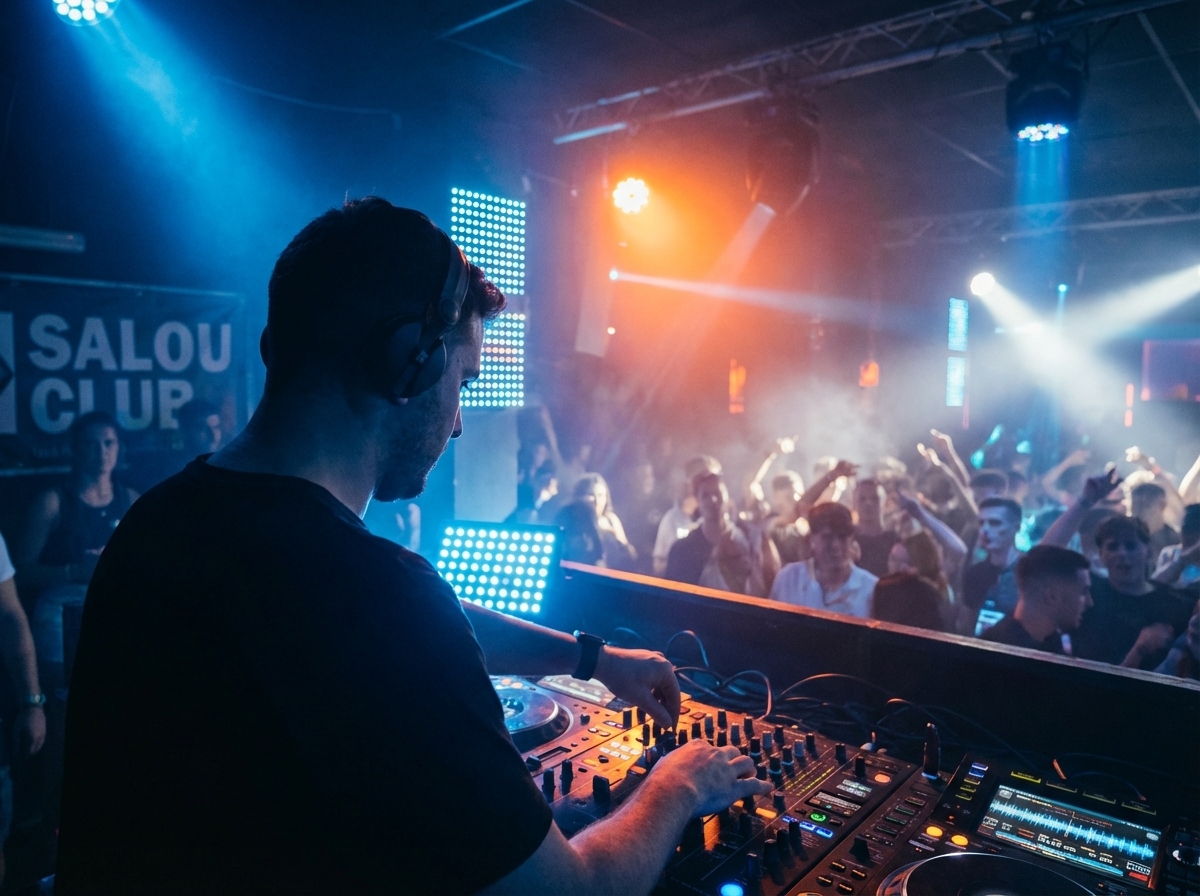 DJ en sesión nocturna en discoteca de la Costa Brava durante despedida