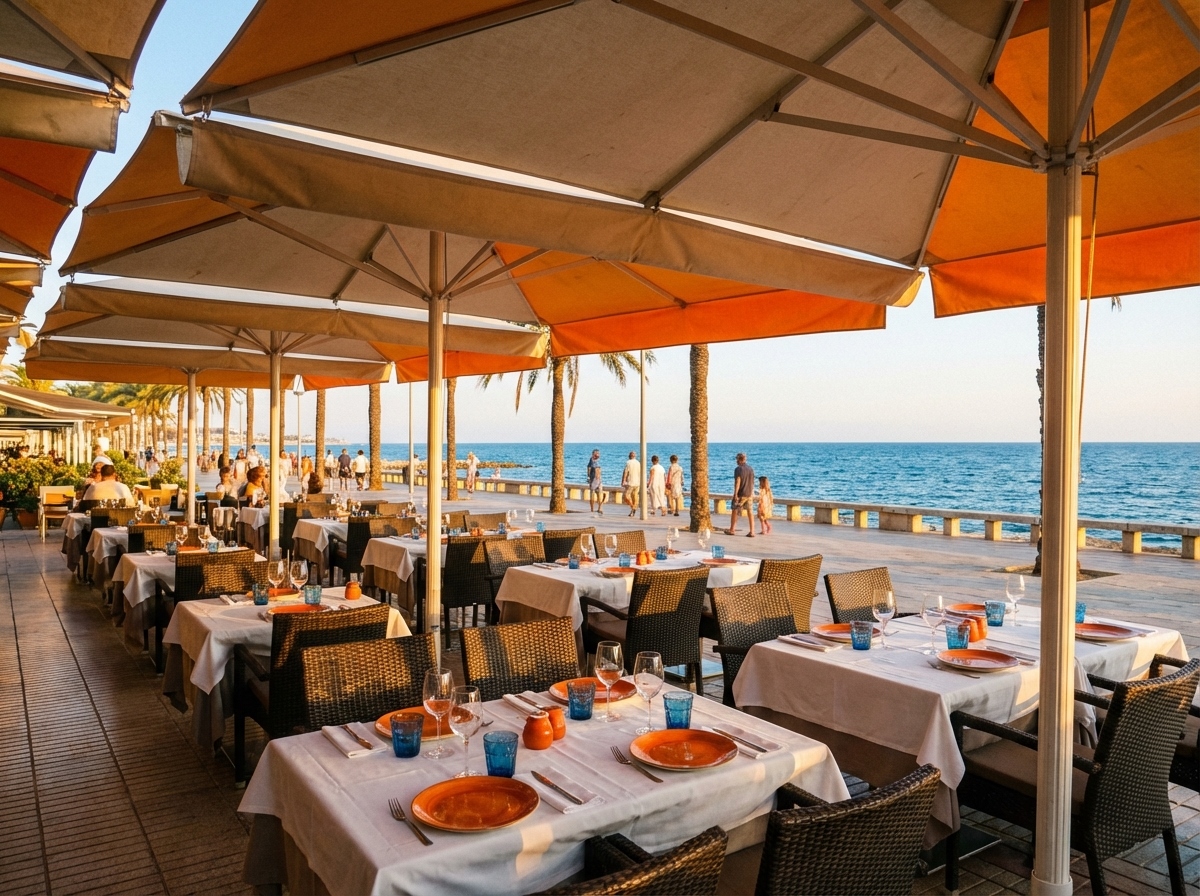 Terraza de restaurante en la Costa Daurada para cenas de despedida en grupo